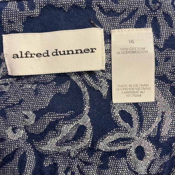 Alfred Dunner Blue and Gray Floral Jacket - Picture 2 of 5
